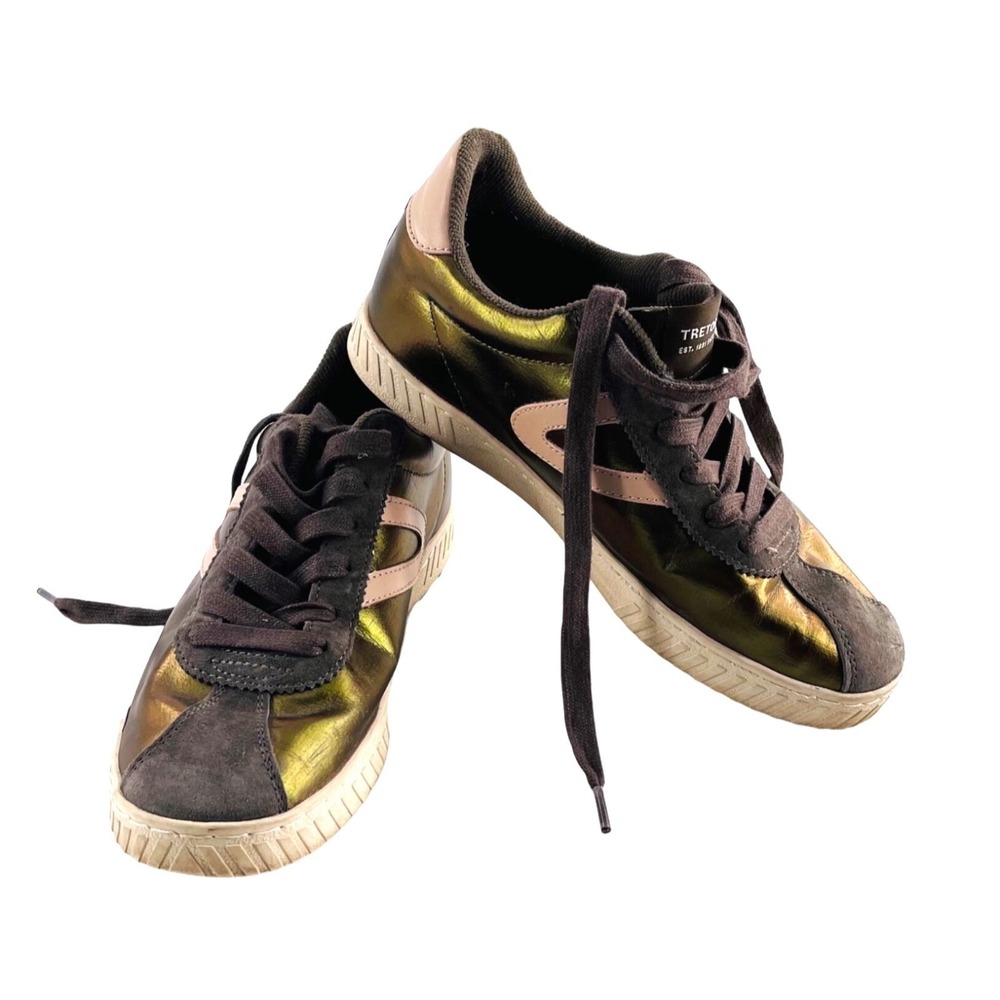 Tretorn Sneakers Metallic Gold/Brown Pink US 7.5 Womens‎ Shoes